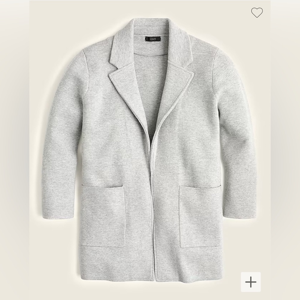 JCREW Sophie open-front sweater-blazer in heather grey